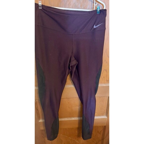 Nike Pants - Nike Pants Womens Dri-fit Leggings Mesh Pocket Purple Cropped M Medium